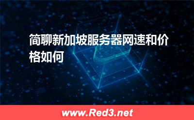 简聊新加坡服务器网速和价格如何