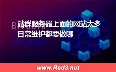 站群服务器上面的网站太多日常维护都要做哪
