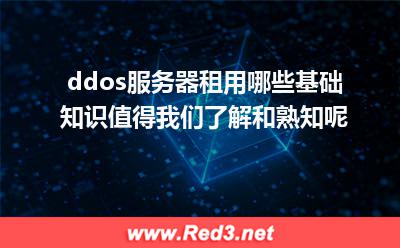 了解ddos服务器租用基础知识