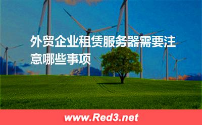 外贸企业租赁服务器需要注意哪些事项