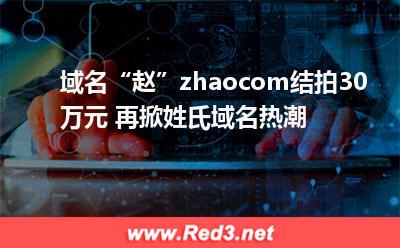 域名zhao.com结拍30万元再掀姓氏域名热潮