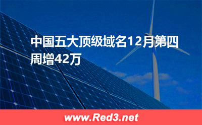 域名注册:中国五大顶级域名12月第四周增42万